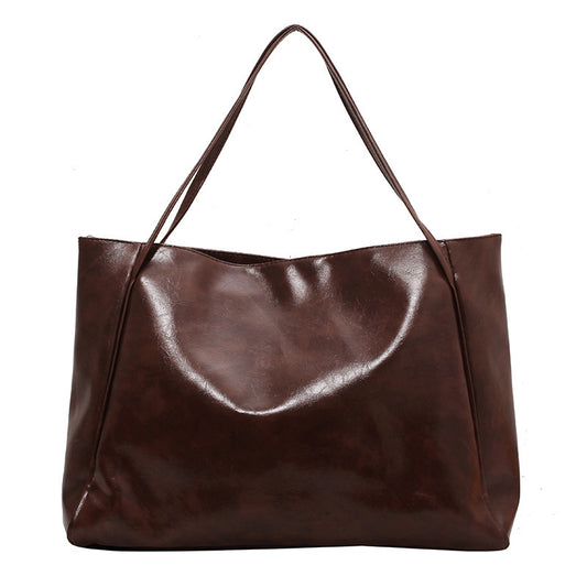 Japanese and Korean Soft Leather Shoulder Bag Retro Casual Handbag
