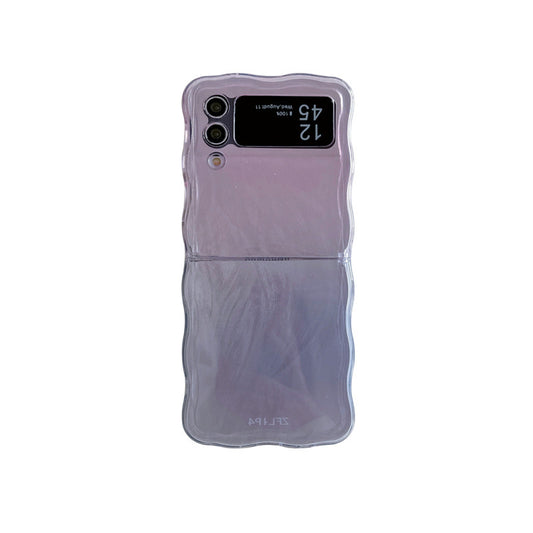 Feather Yarn Gradient Multicolor Flip Folding Phone Case