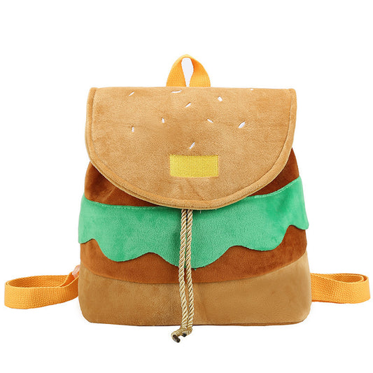 Hamburger Plush Backpack Soft Cartoon Burger Plush
