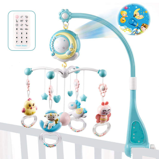 Baby Rattles Crib Holder Rotating Musical Box Projection