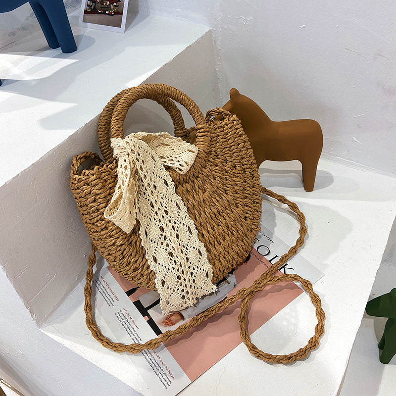 Western Lace Bow Straw Bag