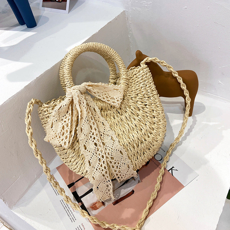 Western Lace Bow Straw Bag