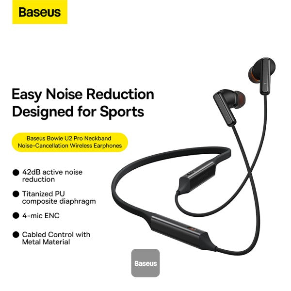 Baseus Bowie U2 Pro Neckband Noise Cancellation Wireless Earphones