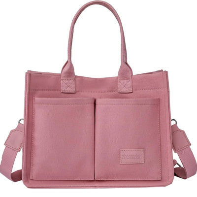 Canvas Tote Shoulder Bags Messenger Multi Pocket Crossbody Chic Reusable Handbag