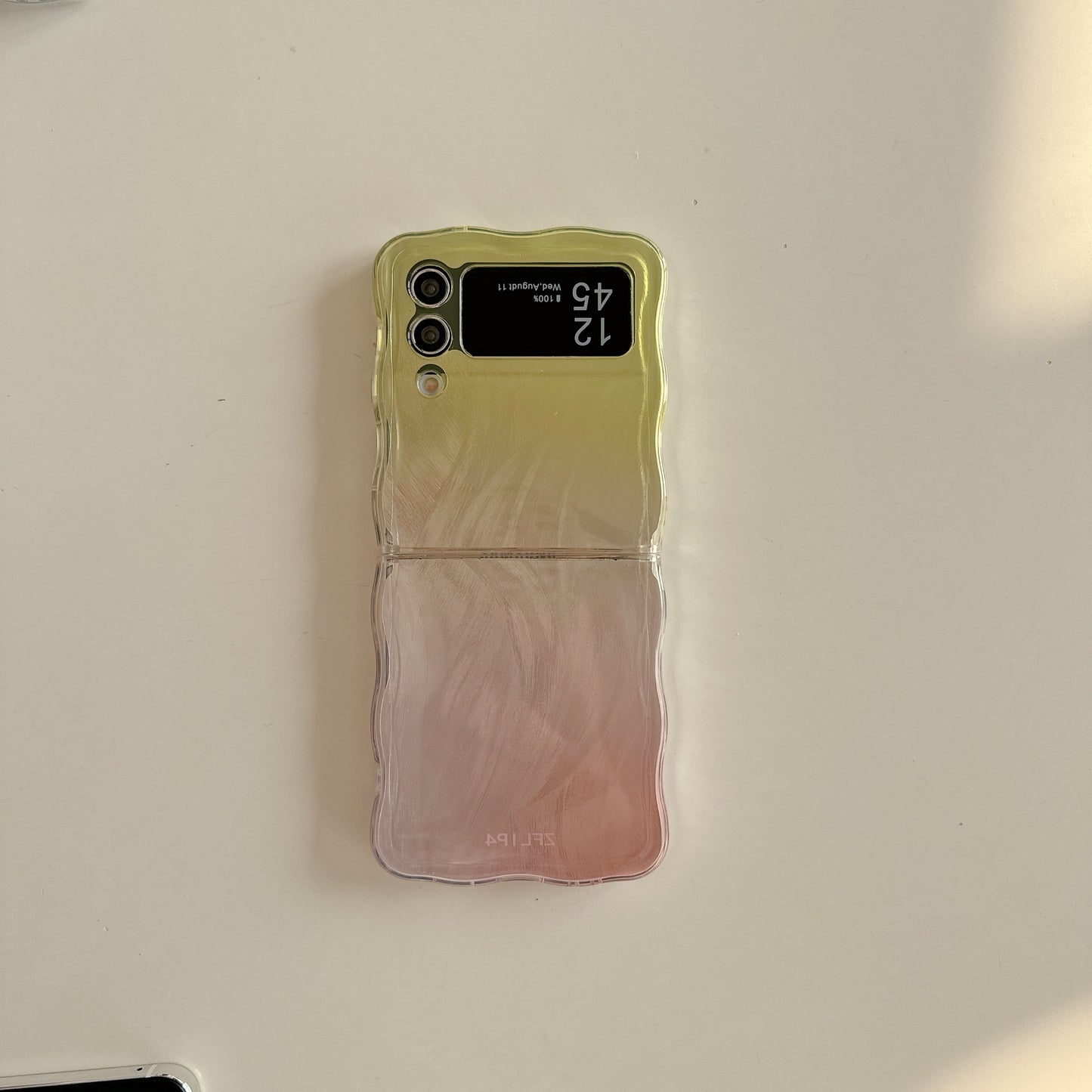 Feather Yarn Gradient Multicolor Flip Folding Phone Case