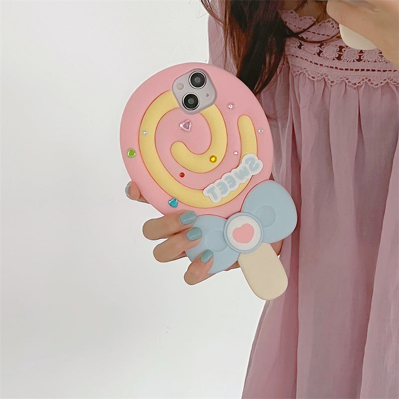 Silicone Phone Case Cute Lollipop Protective Sleeve