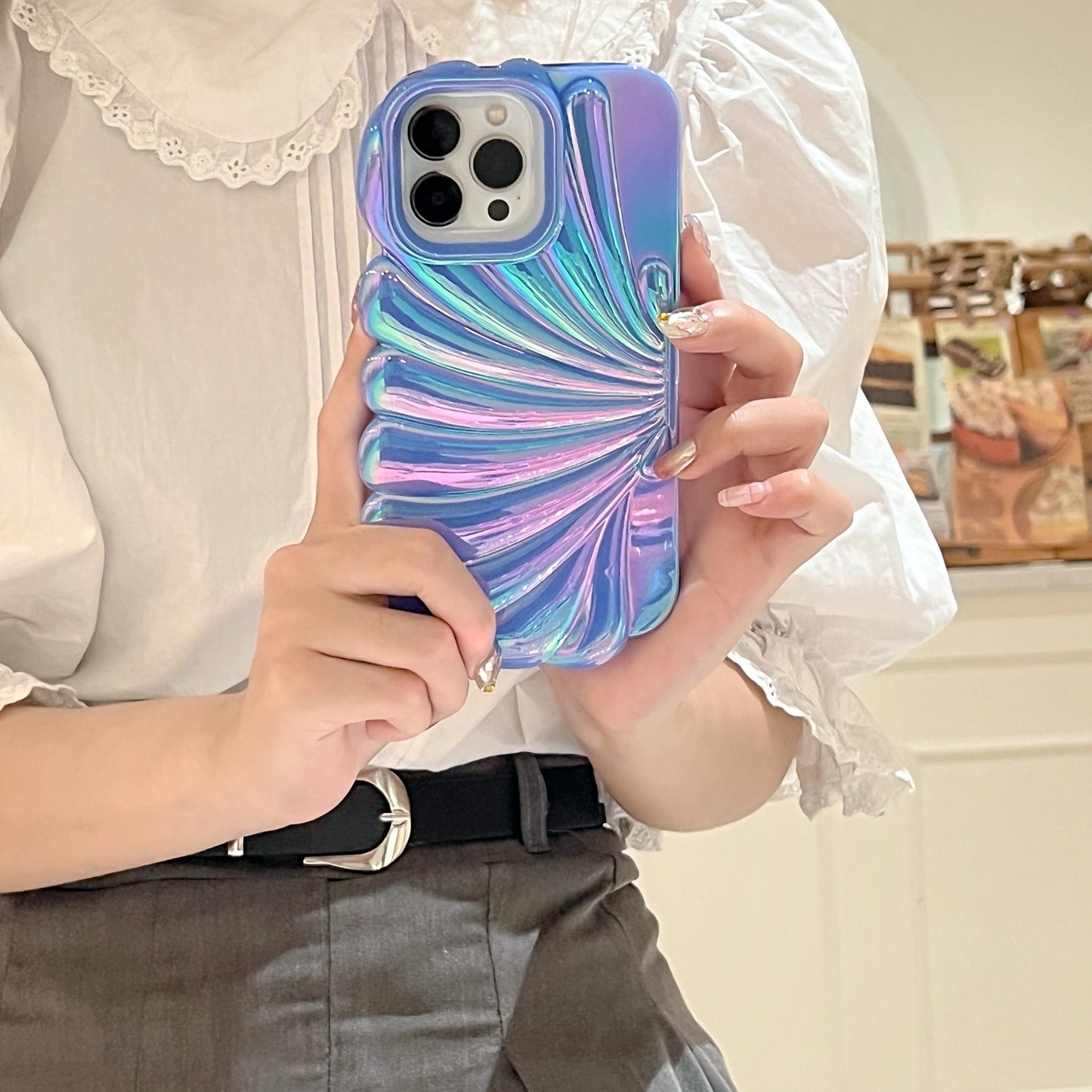 Color Plated Colorful Laser Shell Phone Case