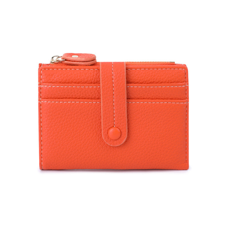 Women Short Wallets PU Leather Plaid Purses Solid Card Holder