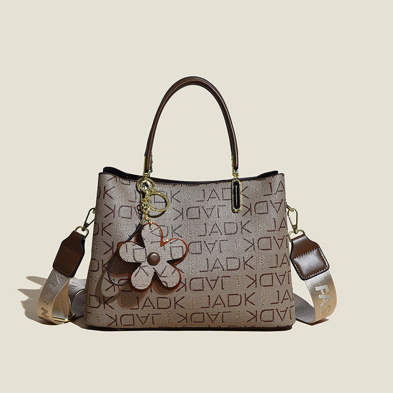 Tote Bag with Flower Pendant Shoulder Bag