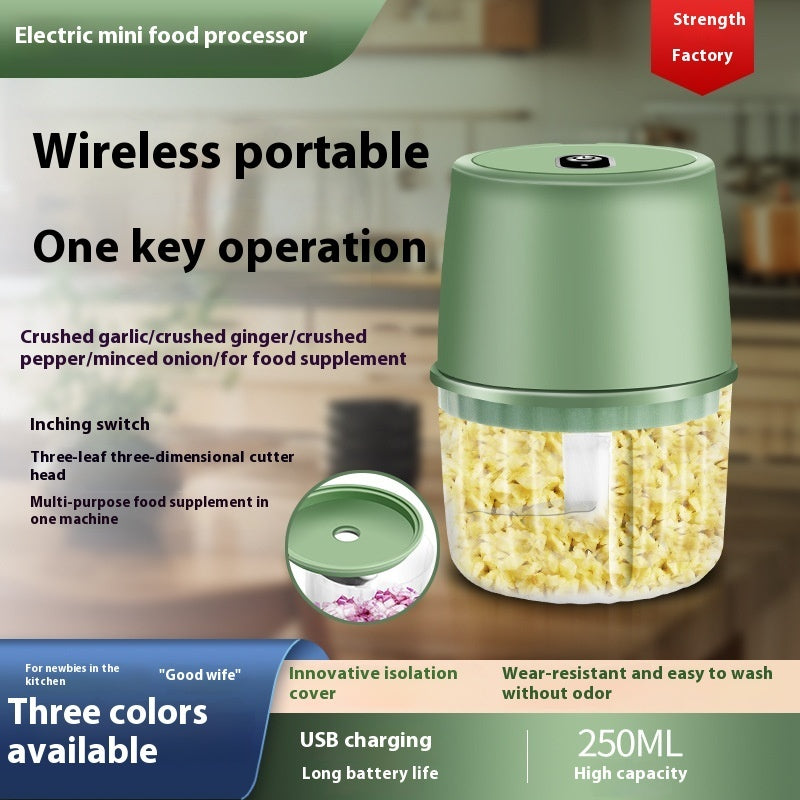 Electric Garlic Press Portable Wireless Food Chopper Mini