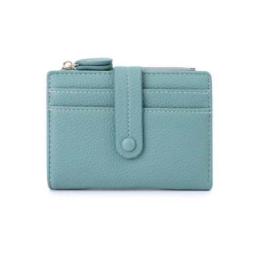 Women Short Wallets PU Leather Plaid Purses Solid Card Holder