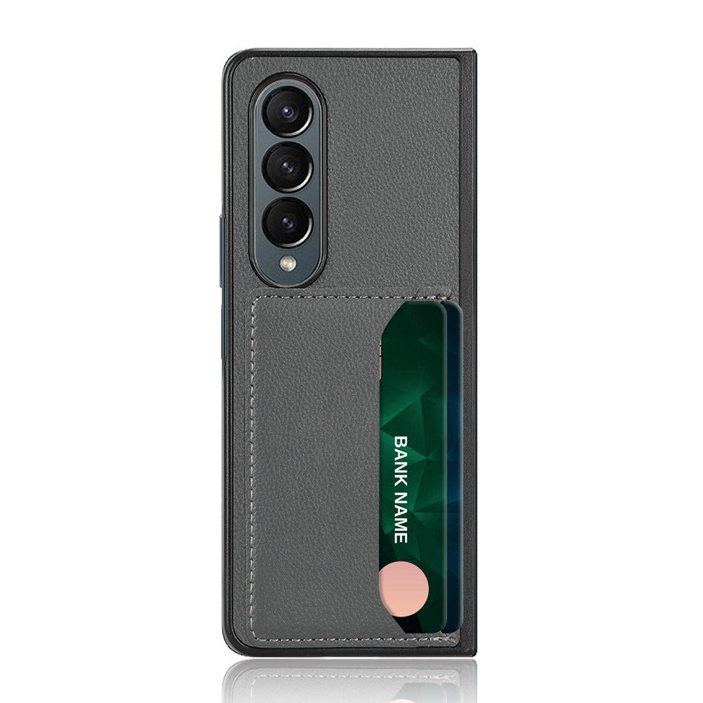 Simple Card-inserting Litchi Pattern Phone Case