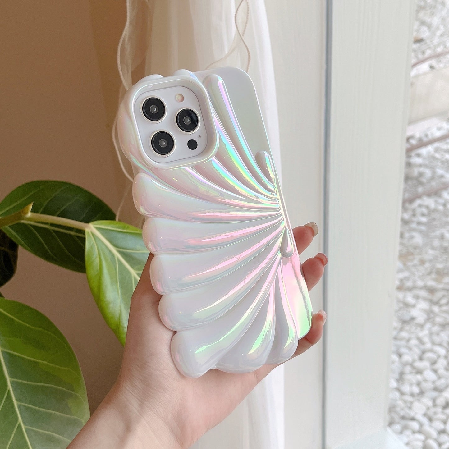 Color Plated Colorful Laser Shell Phone Case