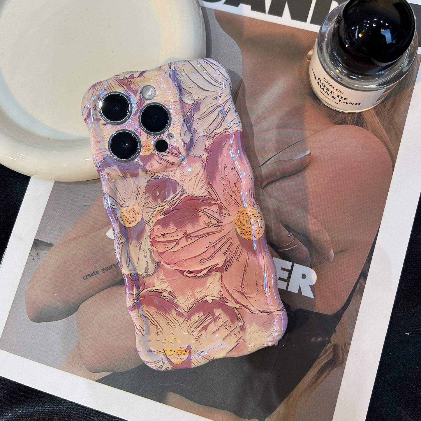 Retro Oil Painting Blu-ray Flowers Shockproof Case for Iphone