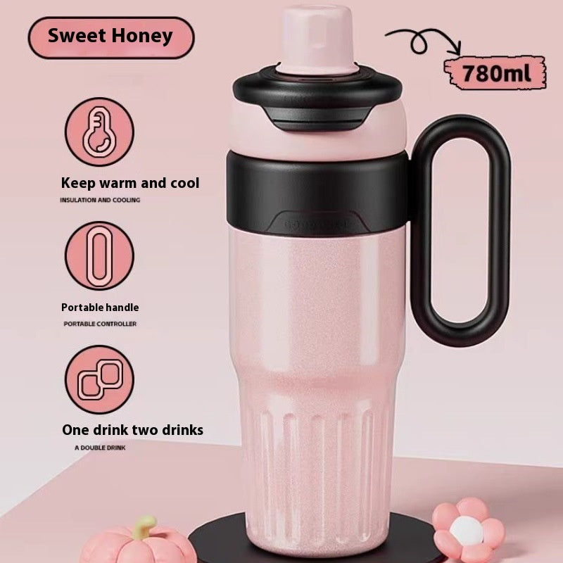 Gradient Double Drink Thermal Cup Stainless Steel with Lid Coffee Cup