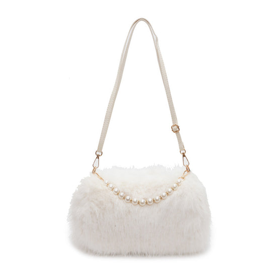 Shoulder Bags Pearl Chain Crossbody Bag Versatile Commuting Armpit Plush