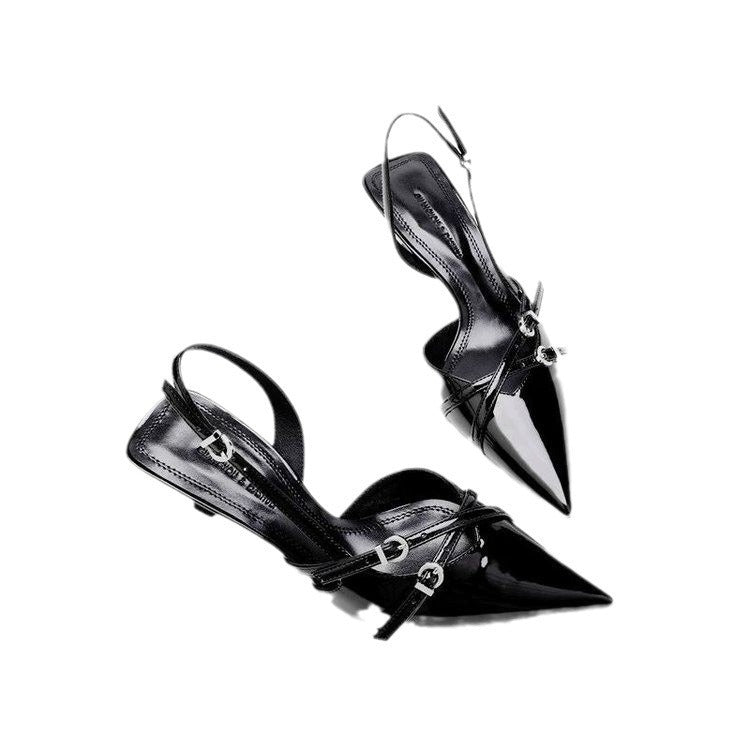 Pointed Stiletto Heel High Heels with Buckle