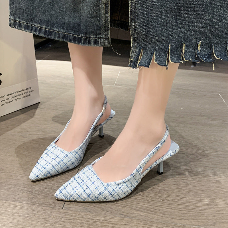 Stiletto Heel Pointed Toe Cap Slingback Sandal