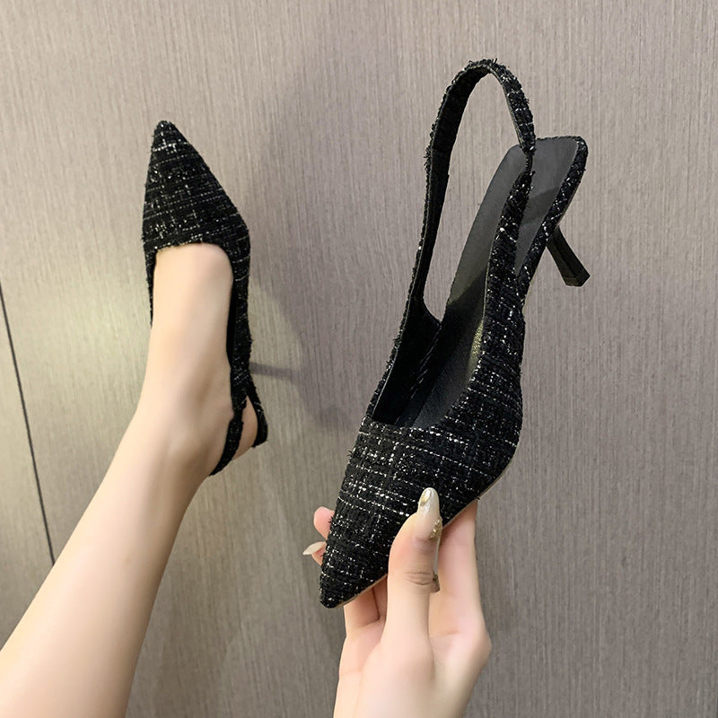 Stiletto Heel Pointed Toe Cap Slingback Sandal
