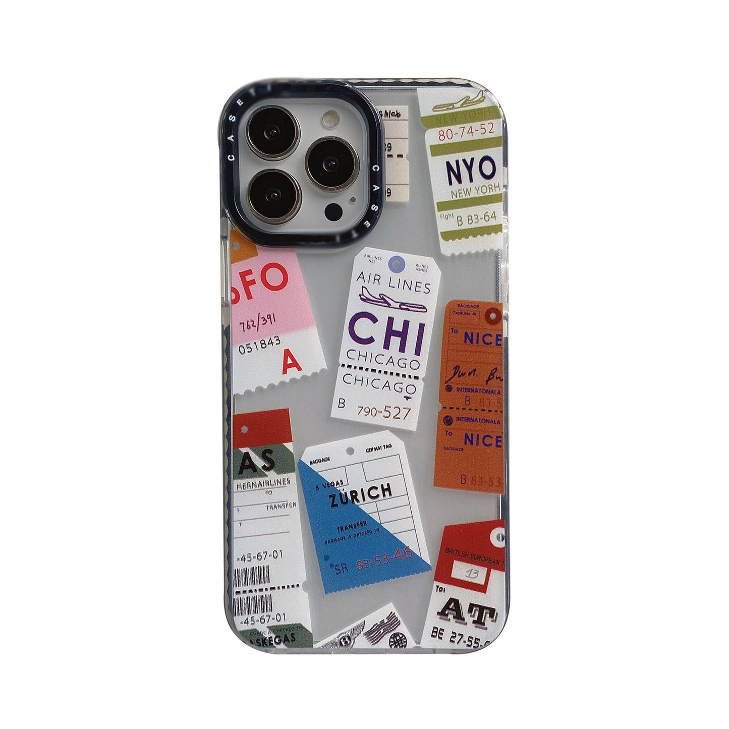 Travel Ticket Label Transparent Phone Case