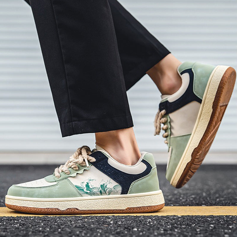 Lace-up Casual Soft Thick Sole Flats Sneakers Outdoor Walking Shoes