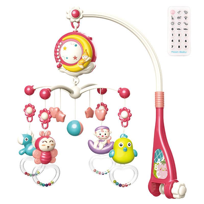 Baby Rattles Crib Holder Rotating Musical Box Projection