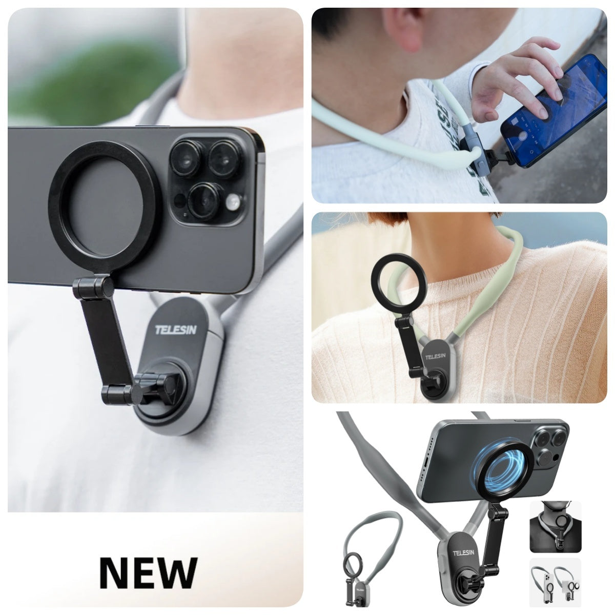 Silicone Phone Magnetic Neck Mount Quick Release Hold for Phone Mag safe