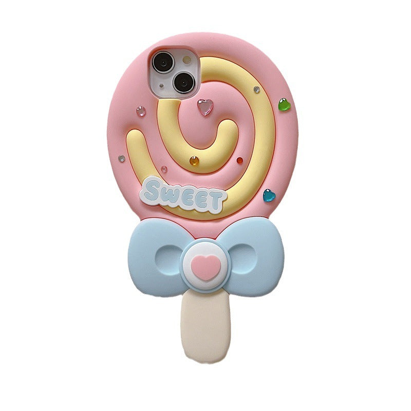 Silicone Phone Case Cute Lollipop Protective Sleeve