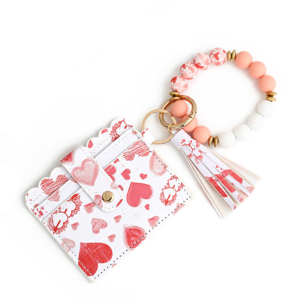 Love Polyurethane Card Holder Silica Gel Key Chain