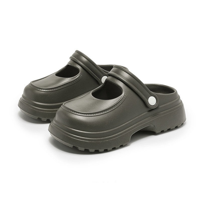 Mary Jane Closed-toe Slippers Female EVA Outdoor Non-slip Beach Flip-flops