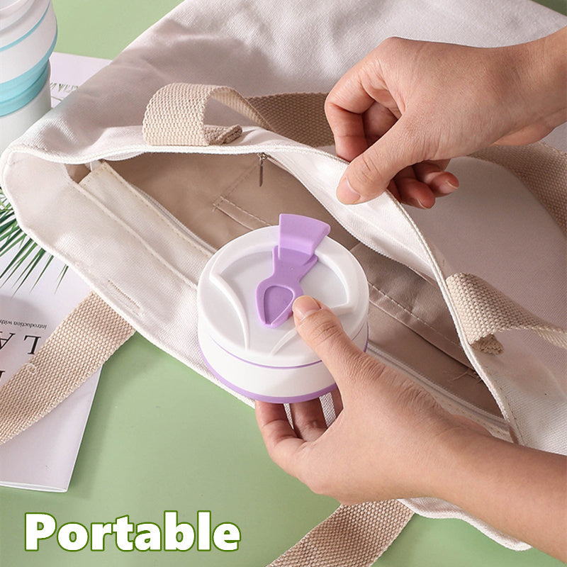 Kitchen Gadgets Folding Cup Collapsible Mug with Cover Coffee Travel Outdoors