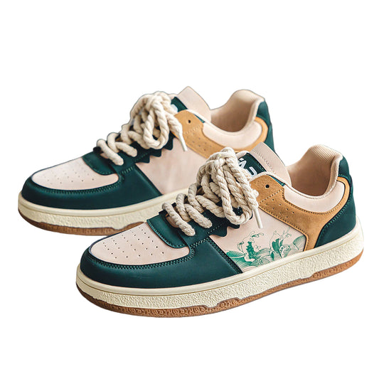 Lace-up Casual Soft Thick Sole Flats Sneakers Outdoor Walking Shoes