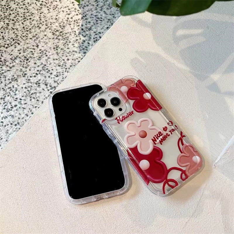 Retro Oil Painting Red Flower Phone Case