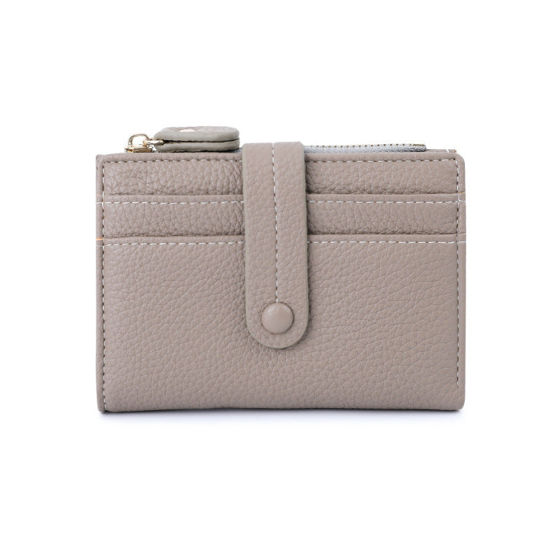 Women Short Wallets PU Leather Plaid Purses Solid Card Holder