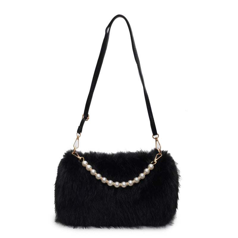 Shoulder Bags Pearl Chain Crossbody Bag Versatile Commuting Armpit Plush
