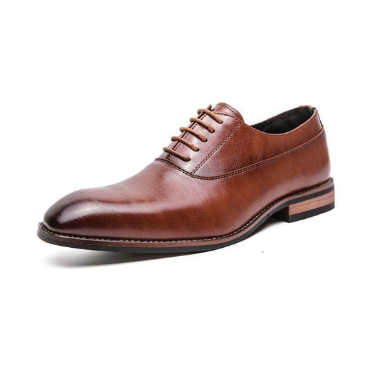 Casual Low Heel Men's Pointed Leather Shoes