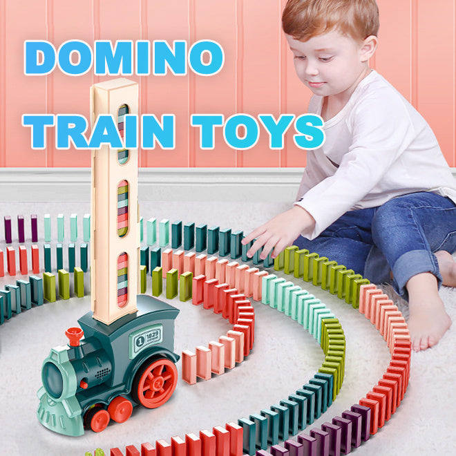 Domino Train Toys Automatic Release Licensing Electric Building Blocks