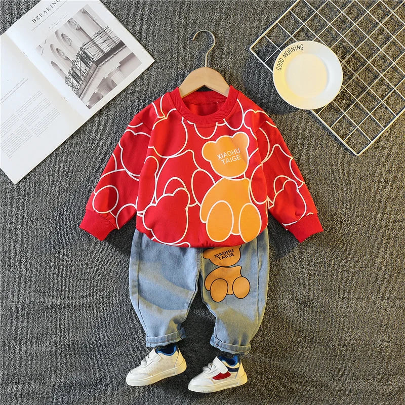 Spring Autumn T-Shirt Pants Toddler Sports Costume Kids Tracksuits