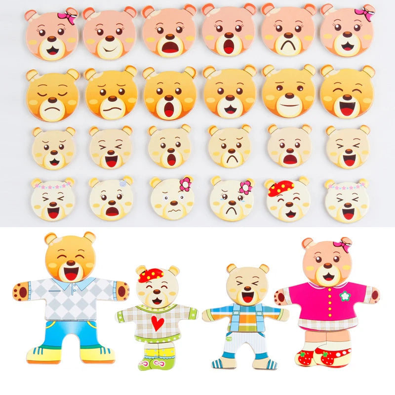 Children's Early Education Wooden Jigsaw Puzzle Dressing Game
