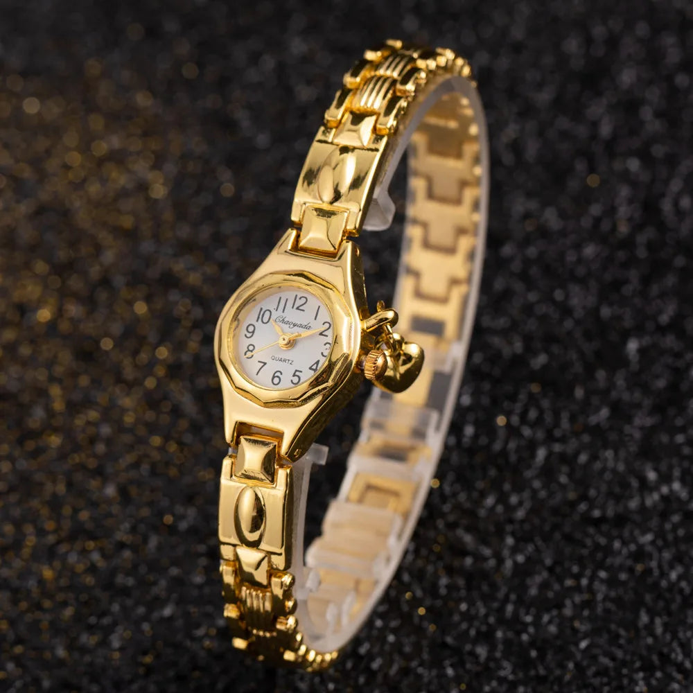 Gold Vintage Watch for Women Luxury Elegant Quartz Watch