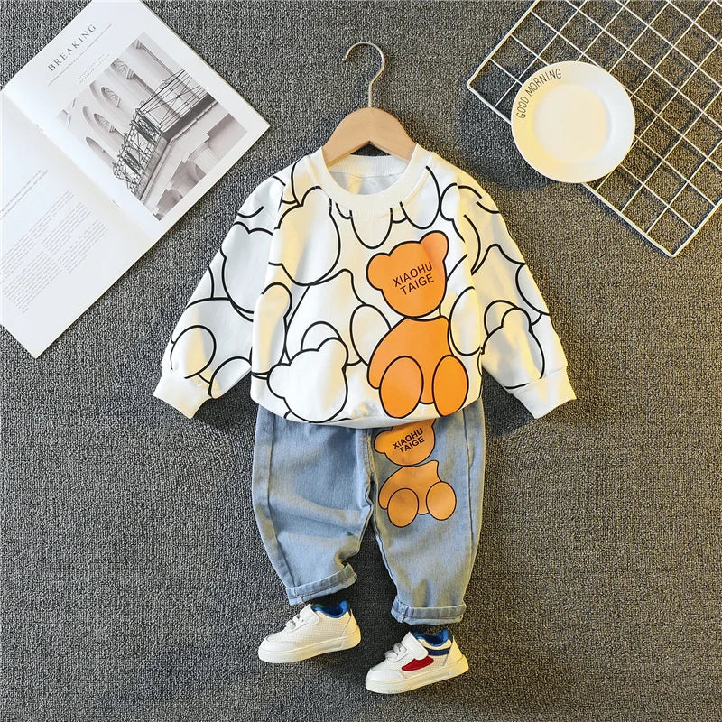 Spring Autumn T-Shirt Pants Toddler Sports Costume Kids Tracksuits