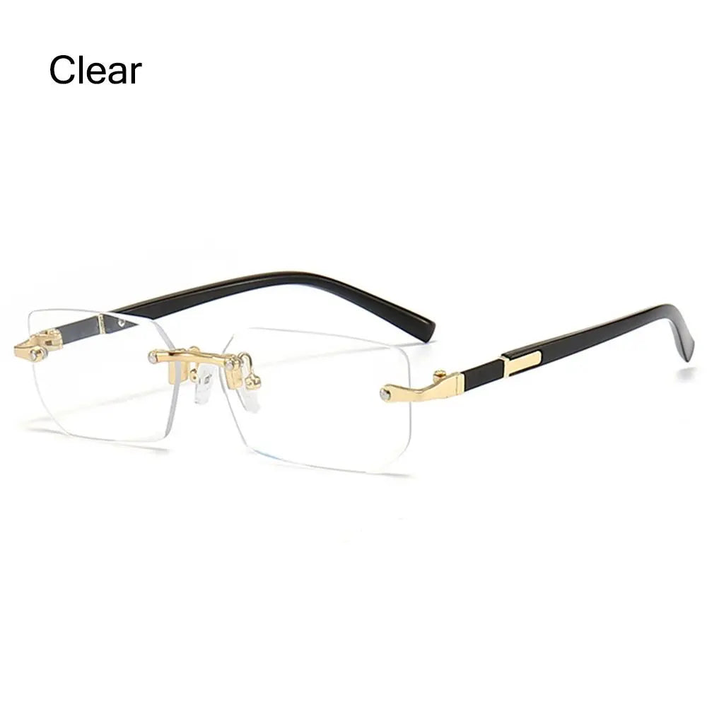Trendy Rimless Sunglasses Frameless Rectangle Retro Shades Summer