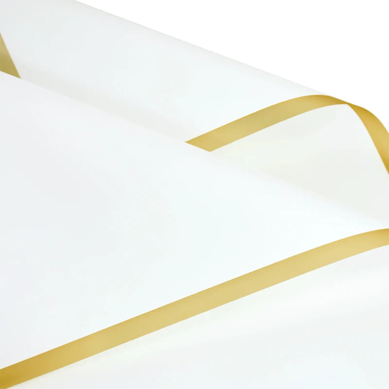 Golden Edge Flower Wrapping Paper Waterproof Bouquet Gift Packaging Decoration Supplies