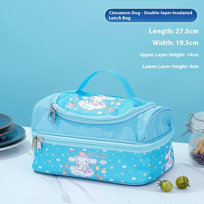 Double-Layer Insulated Handbag Waterproof Bento Bag