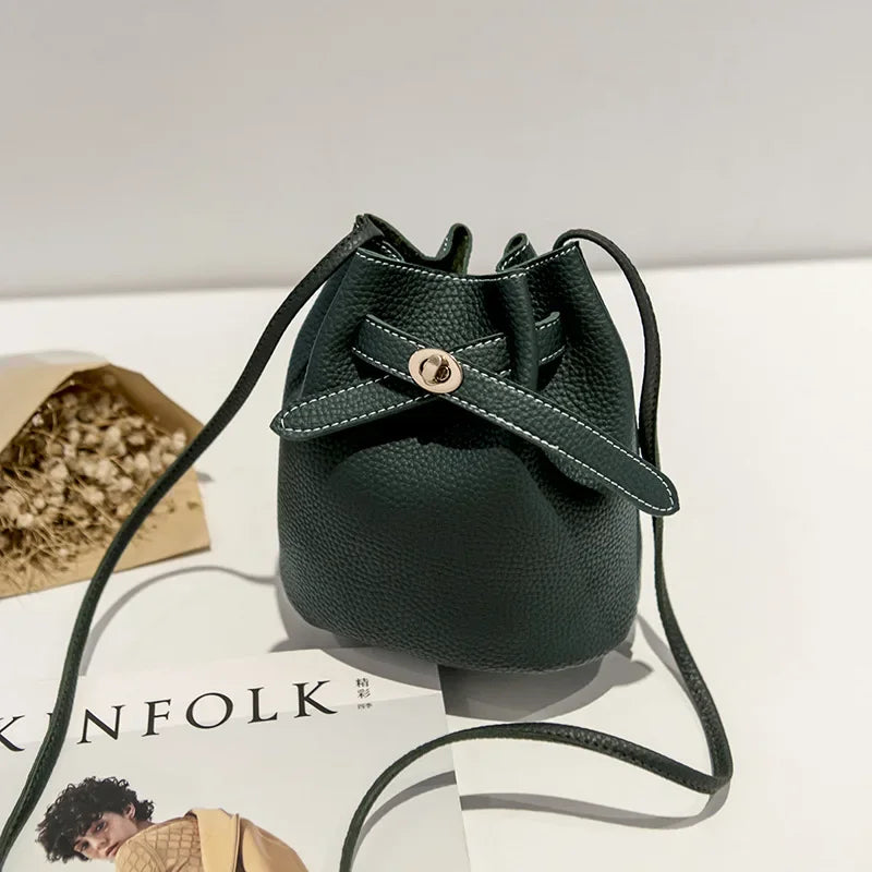 Bucket Shoulder Bag Women Drawstring Crossbody Bag Female Messenger Bags
