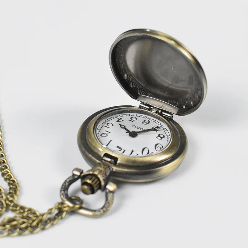 Vintage Necklace with Retro Pocket Watch Pendants Jewelry Sublimation Blanks Creative Gift