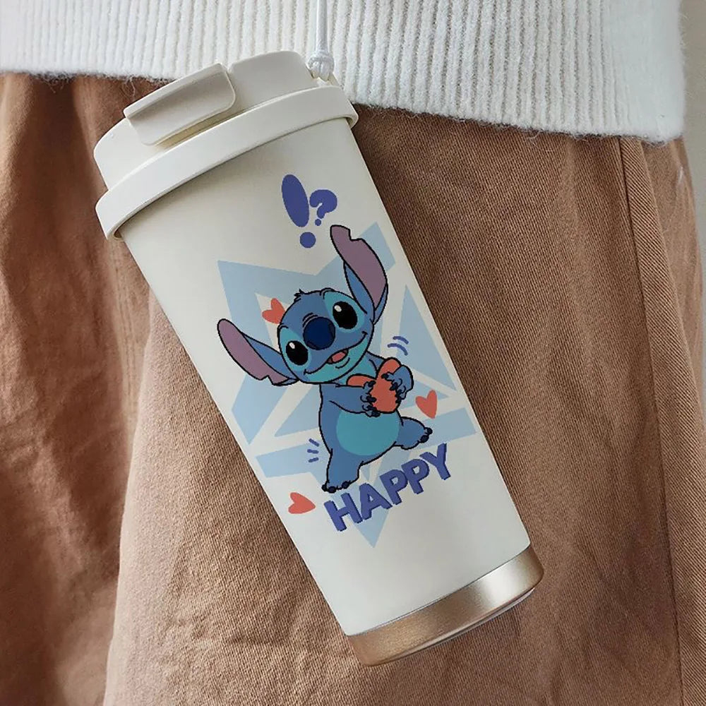 Stitch Straw Stainless Thermos Portable Cup