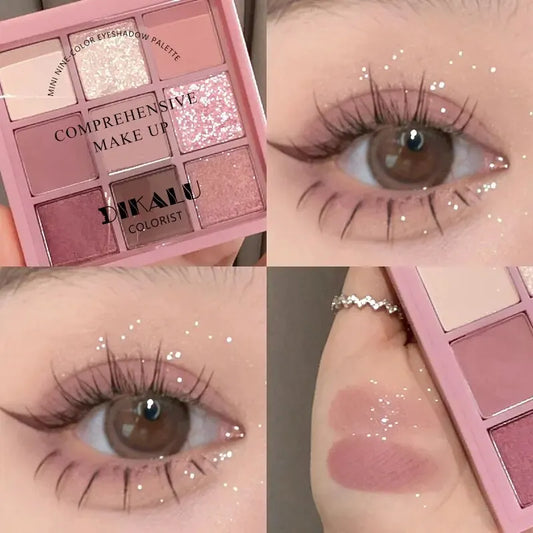 Eyeshadow Palette Oh Rosy Nine Palace Grid Auto Focus Low Saturation Smoke Powder