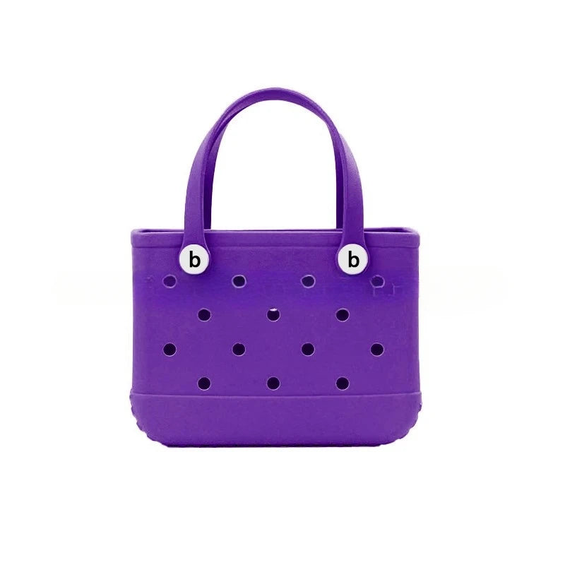 Small Beach Bag Tote Silicone Basket Waterproof Mini Jelly Handbag