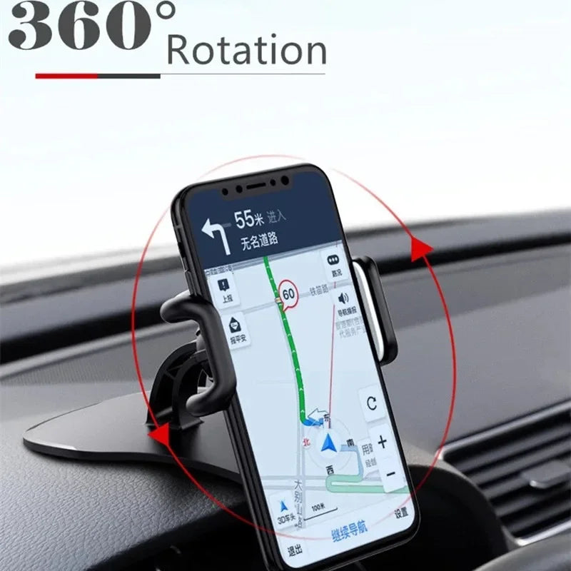 Universal Car Phone Holder - 360° Rotatable Auto Grip Dashboard Stand